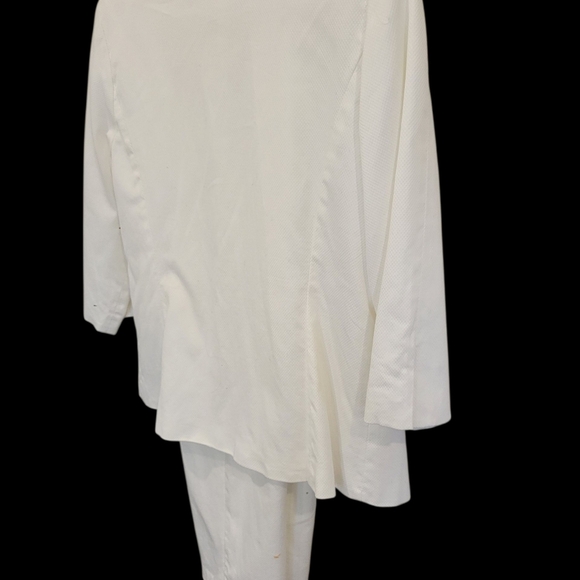 Bob Mackie Wearable Art Stunning Pants & Jacket In White Cotton Med - Picture 6 of 10
